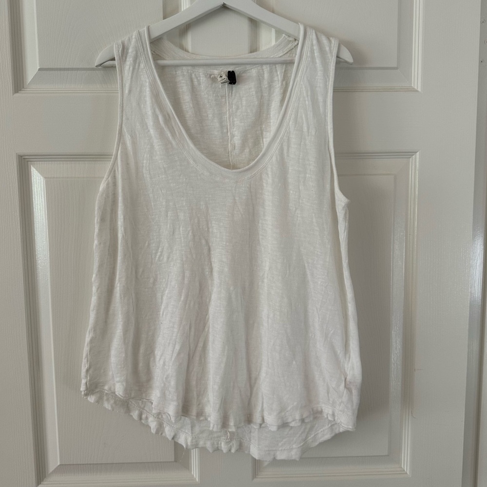 Free People We The Free Lightweight Scoop Tank Top in White